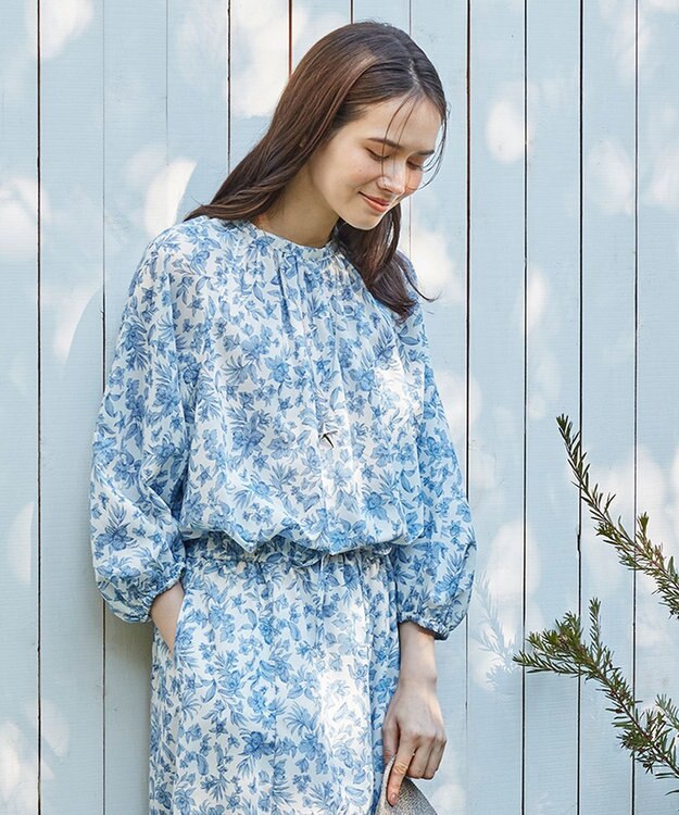 23区 S 【SLOW/一部店舗限定】ボタニカルプリント ブラウス ブルー系5