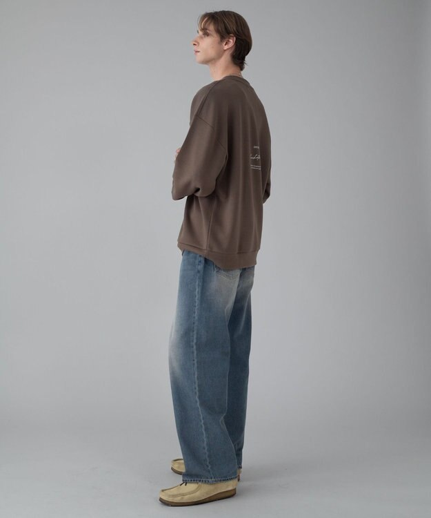 WEGO 【ユニセックス着用ITEM/2点SET/MLサイズ展開】アクセ付きフォトグラフィックプルオーバー ブラウン