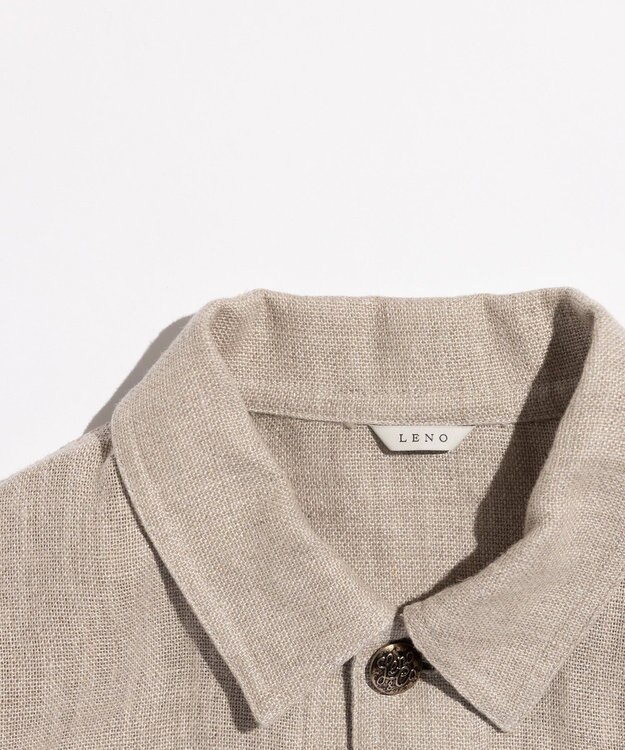 LENO FRENCH WORK HEVY LINEN COVER ALL《UNISEX》 カバーオールリネンジャケット OATMEAL