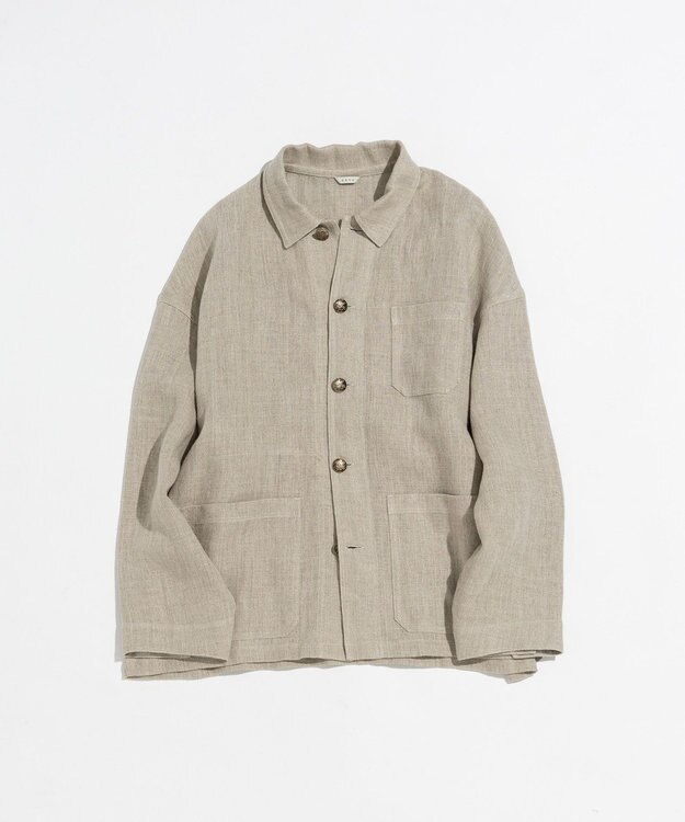 LENO FRENCH WORK HEVY LINEN COVER ALL《UNISEX》 カバーオールリネンジャケット OATMEAL