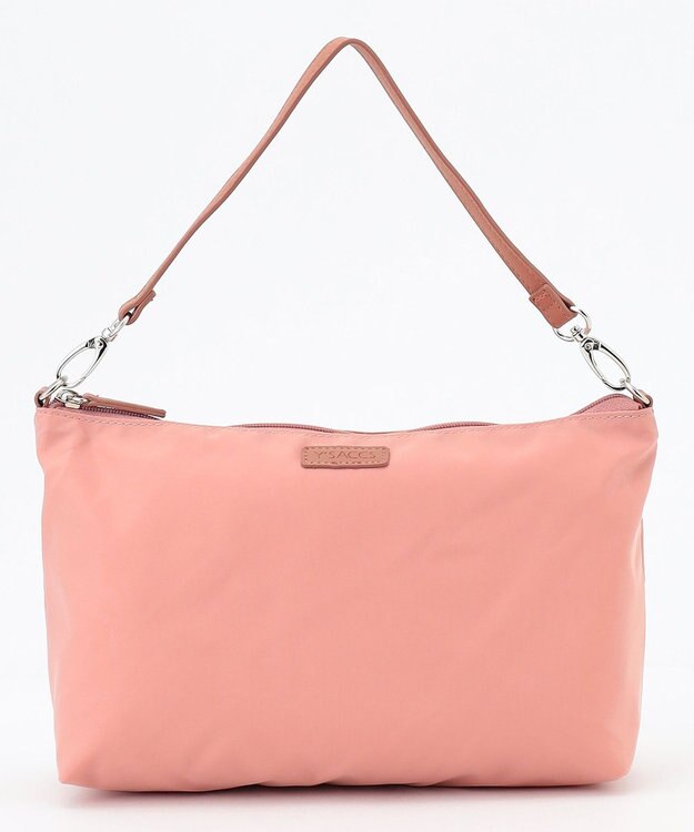 Y'SACCS ポーチ付きドットジャカードトート ピンクベージュ