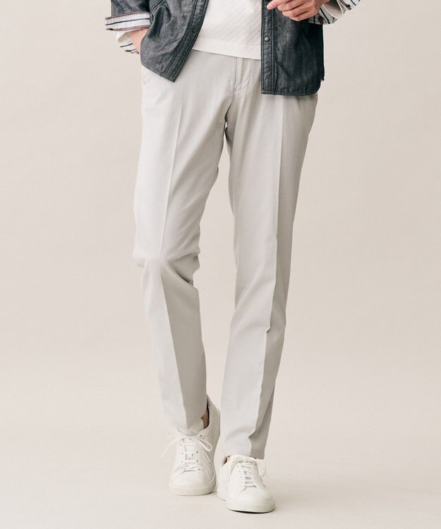 JOSEPH ABBOUD 【ウエストも伸びる!オーガニックコットン使用】ハイパワーカルゼ パンツ 26SSモデル ライトグレー系