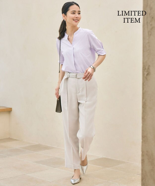 自由区 S 【WEB限定・洗える】サッカージャージー カットソー ラベンダー