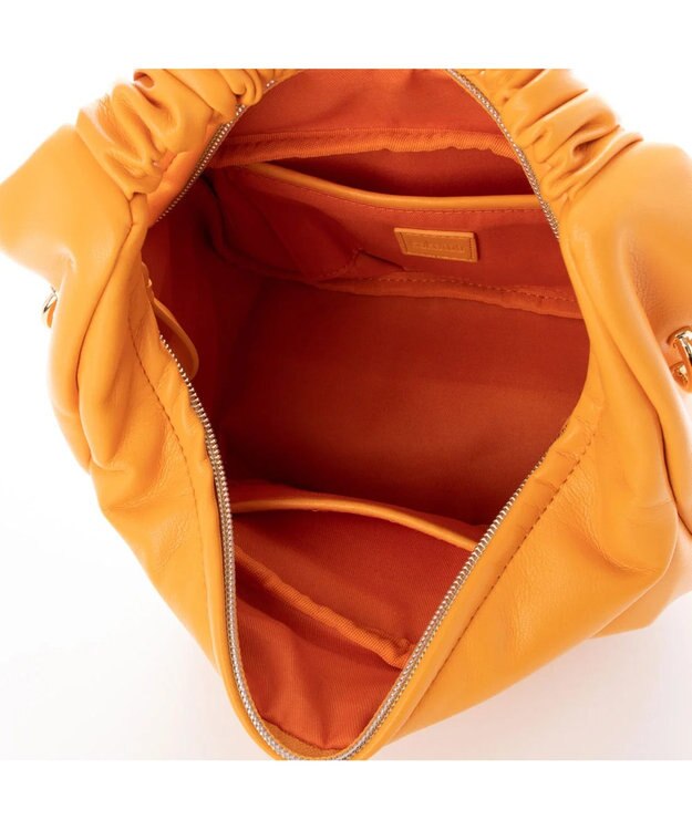 UNBILLION kakatoo ギャザーハンドル2wayバッグ オレンジ