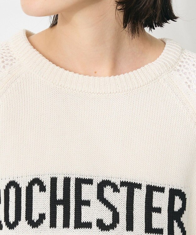 CRAFT STANDARD BOUTIQUE ロゴジャガードメッシュニットプルオーバー Ivory