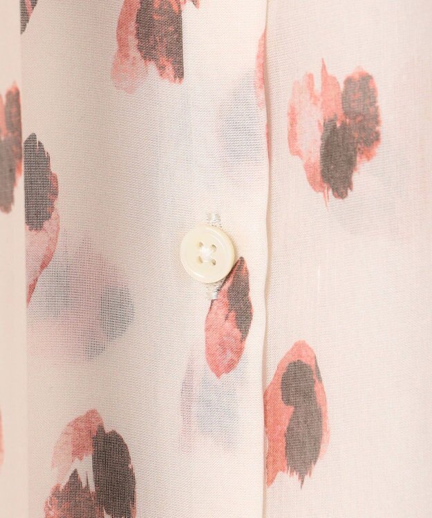 自由区 L 【カタログ掲載・洗える】グラデーションペタルプリント ワンピース カーキ×ピンク