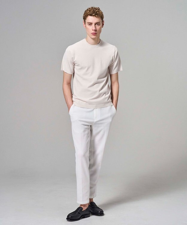 JOSEPH HOMME 【新色追加】リュクスレーヨン　クルーネック半袖ニット ライトアイボリー系