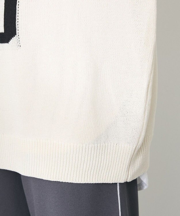 CRAFT STANDARD BOUTIQUE ロゴジャガードメッシュニットプルオーバー Ivory