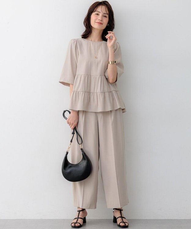 組曲 L 【先行予約】バウンディングシャーティング ブラウス ベージュ系