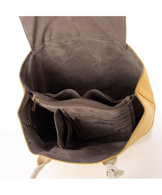 UNBILLION cachecache ショルダー付きパーテーション合成皮革トートL イエローミックス