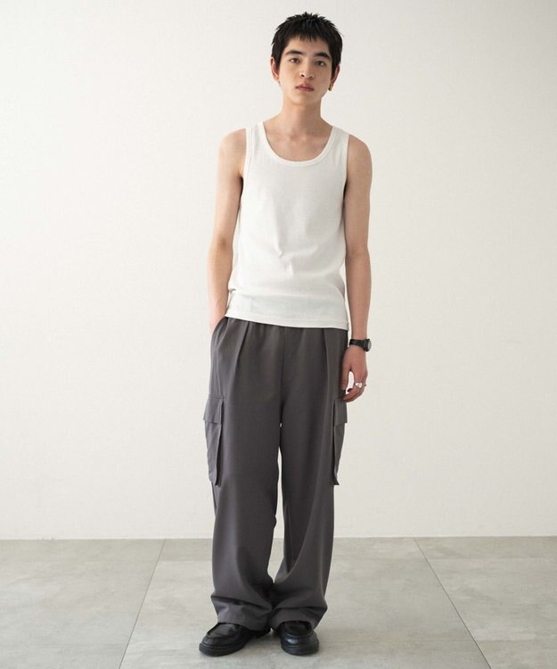 WEGO 【MLサイズ展開】リブタンクトップ ホワイト