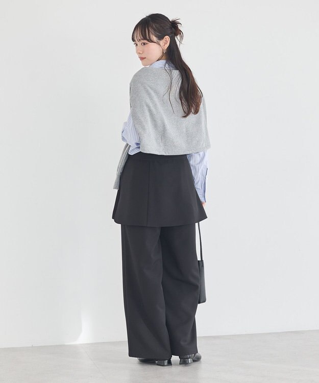 earth music&ecology 【予約】【2WAY】ラップスカート付きパンツ ブラック