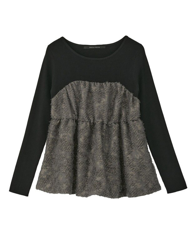 YECCA VECCA バルーンヘムドッキングニット Gray