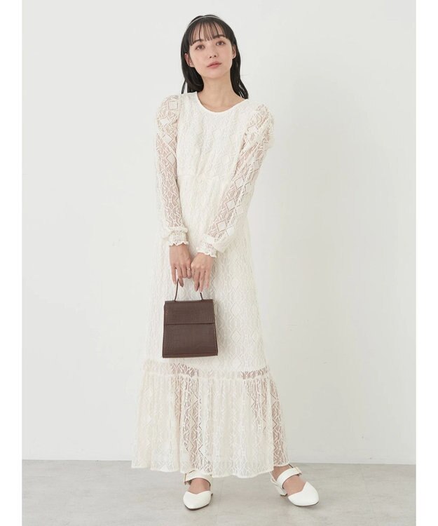 earth music&ecology 総レースワンピース Off White