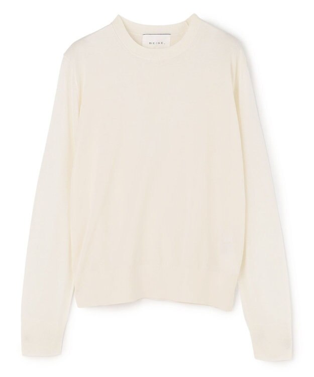 BEIGE， JULIE / コットンシルク 異素材プルオーバーニット Ecru