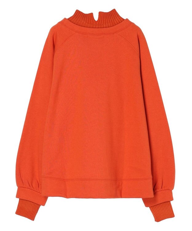 Green Parks 裏起毛ニットリブドッキングプルオーバー Orange
