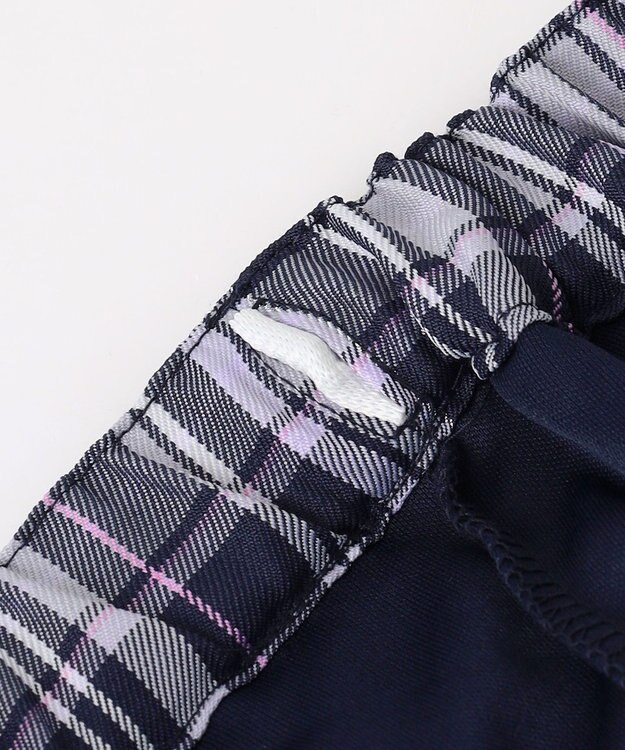 ANY KIDS チェックプリーツスカパン ネイビー