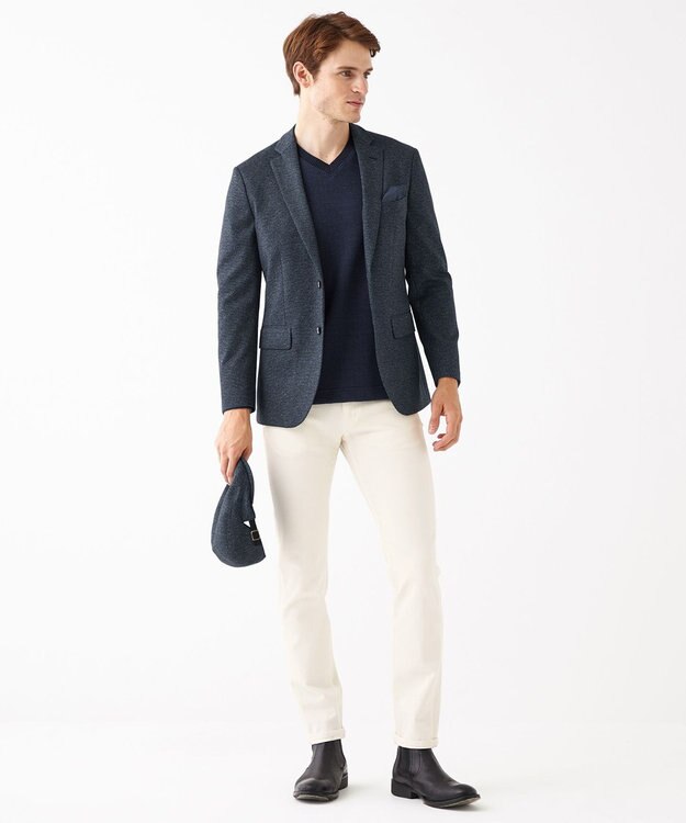 JOSEPH ABBOUD 【キングサイズ】ISKO2WAY デニム ホワイト系