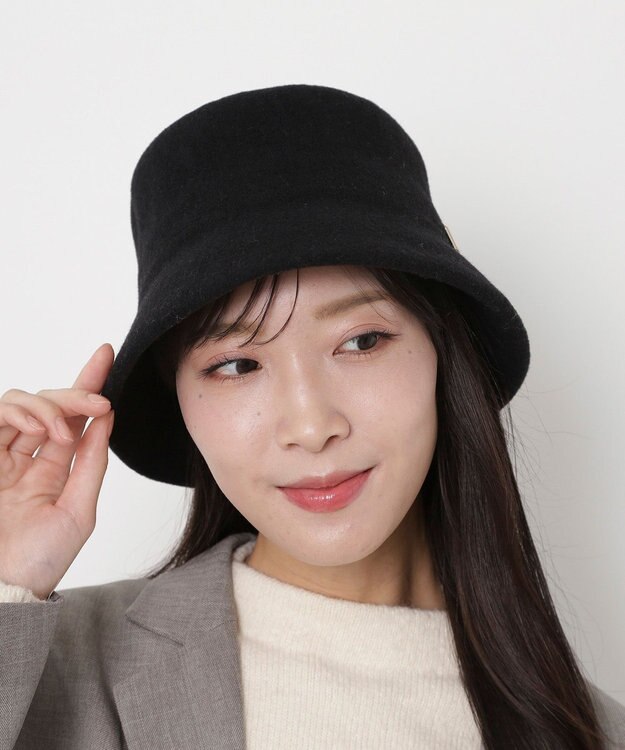 MOONBAT FURLA(フルラ)ロゴ付き バスクハット 帽子 UVカット サイズ調整 ブラック