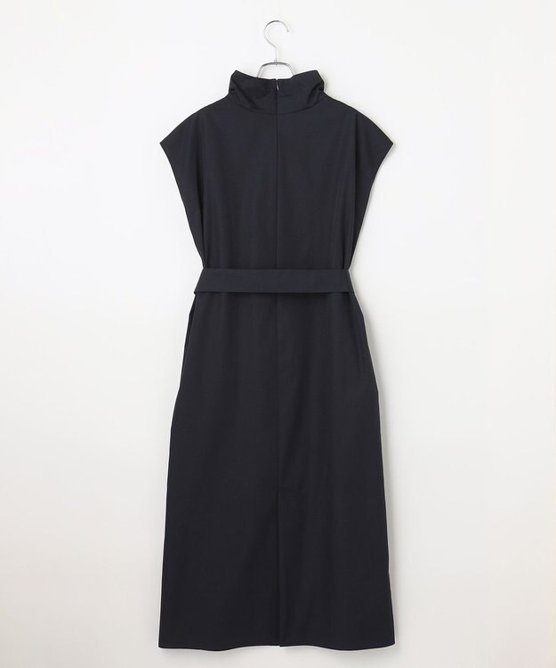 #Newans 【洗える】AMELIA / ハイネックナローシルエットワンピース ネイビー系
