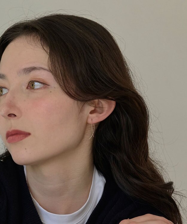 Phoebe 【K10RG】クロスラインアメリカンピアス　ローズゴールド ローズゴールド