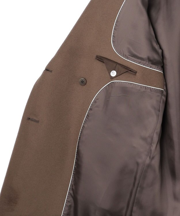 ICB 【WEB＆一部店舗限定】WooloopShortBeaver ショールカラーコート ディープモカ