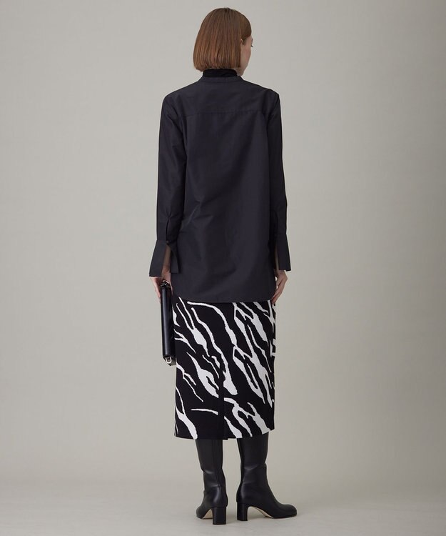 ICB 【洗える】アニマルジャガード  ニットスカート ブラック系