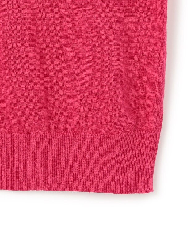 23区 【洗える】ピュアリネンハイゲージ ノースリーブ ニット マゼンタピンク系