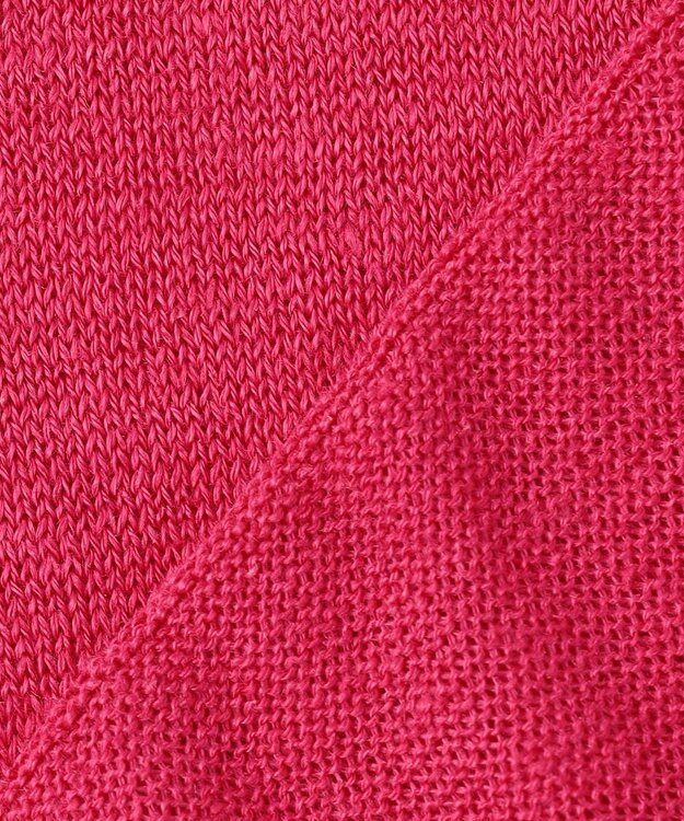 23区 【洗える】ピュアリネンハイゲージ ノースリーブ ニット マゼンタピンク系