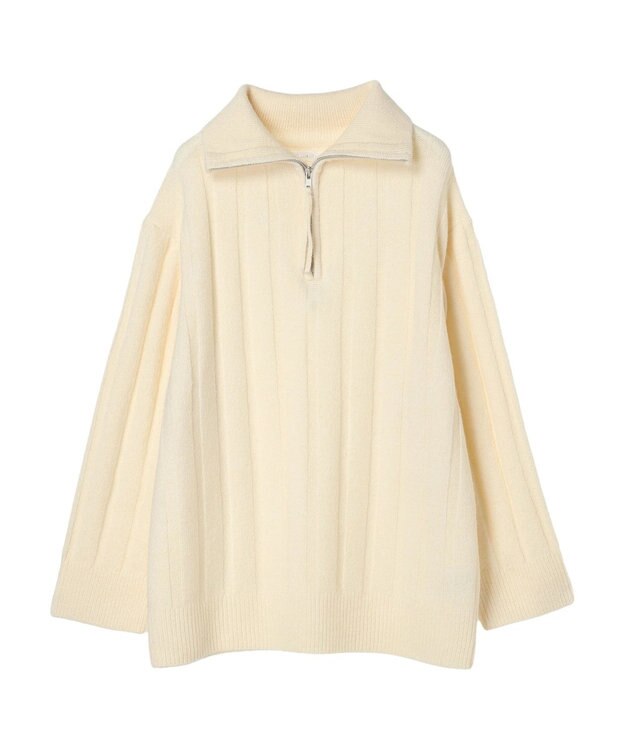 Green Parks ・Ｐｅｔｉｔ　Ｆｌｅｕｒ　ハーフＺＩＰニット Off White