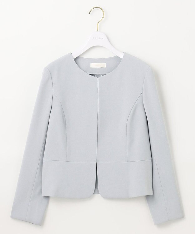 ANY SIS L 【UVカット / 接触冷感 / 吸水速乾】スマートビューティストレッチ ショートノーカラージャケット ブルーグレー