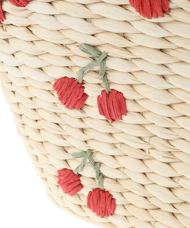 Maison de FLEUR チェリーメイズフリルハンドルカゴバッグ Red