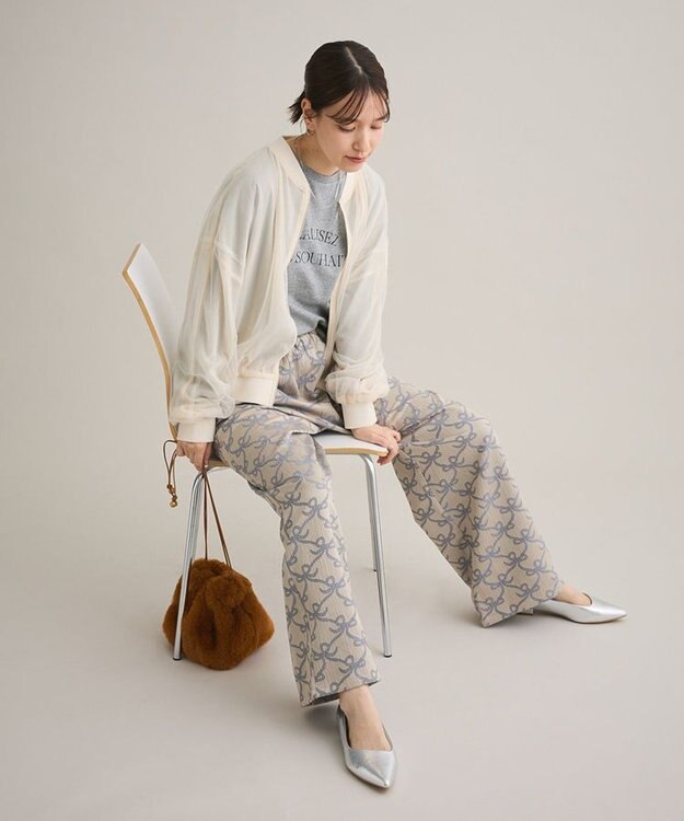 Green Parks チュールブルゾン Ecru