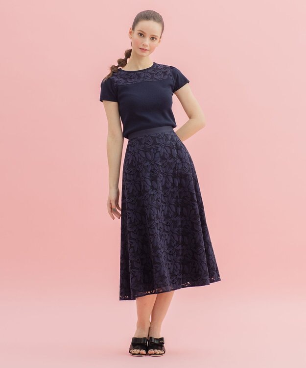 TOCCA 【洗える！】FLEURS スカート ネイビー系