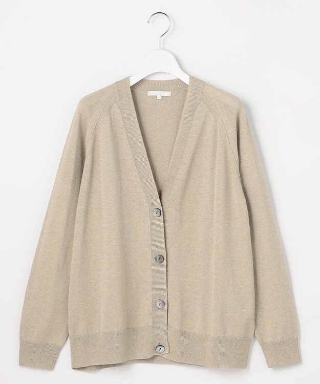 自由区 【アンサンブル対応】ペーパーコットンニット カーディガン ベージュ