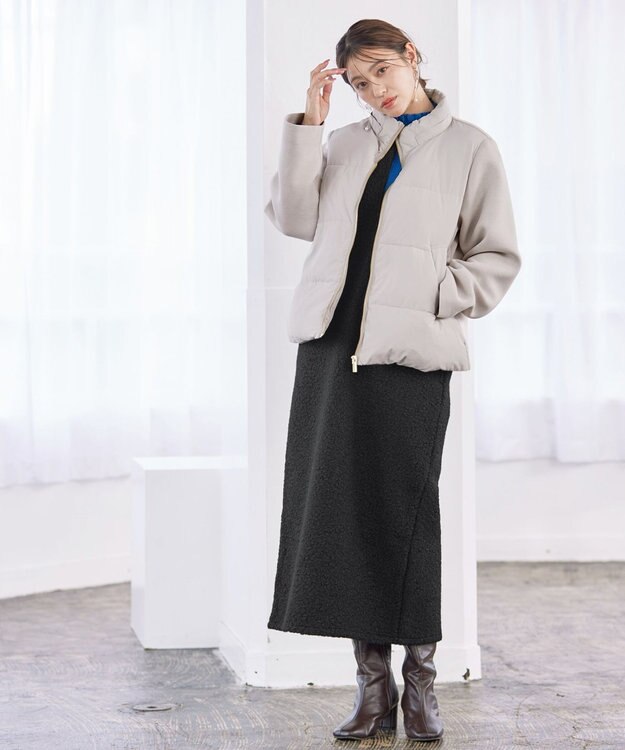 Tiaclasse ボアジャンパースカート ワンピース ブラック