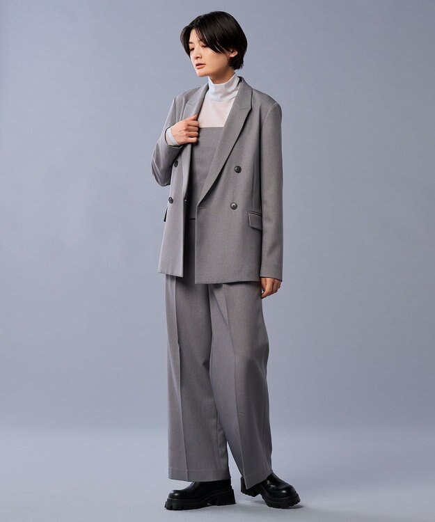 uncrave トリコットシフォン ハイネック カットソー（uncrave STANDARD） アイスグレー