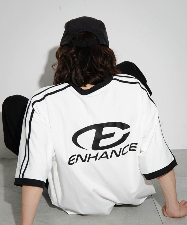 WEGO 【ユニセックス着用ITEM/MLサイズ展開】バックロゴラインリンガーT ホワイト