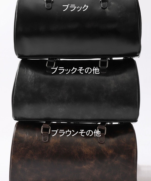 WEGO キラキラチャーム付きドラムボストンバッグ ブラック