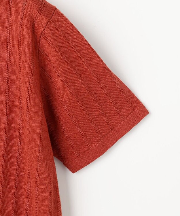 JOSEPH ABBOUD 【清涼感/洗えるリネン】フランドルリネン ニットポロ オレンジ系