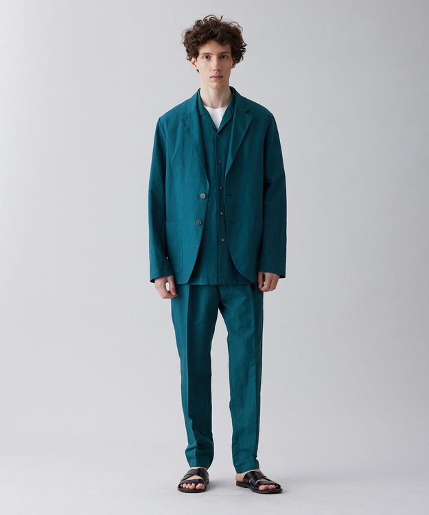 UNFILO MENS ライトリネン テーラード ジャケット [23年春夏商品] ダークグリーン