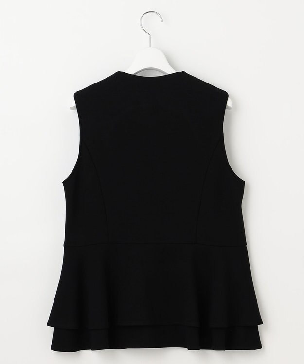 Feroux 【洗える】ペプラム ダンボールジレ ブラック系