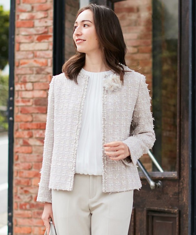 自由区 【新色追加・洗える】ロイヤルシフォン プルオーバーブラウス ホワイト系