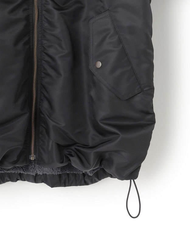 23区 S 【SLOW/一部店舗限定】リバーシブルボアコンビ ブルゾン スレートグレーボア xブラック