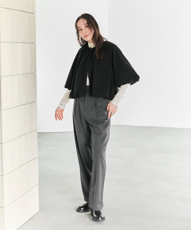 #Newans 【セレモニーにも/洗濯機可】バルーンヘムライトブルゾン​ ブラック