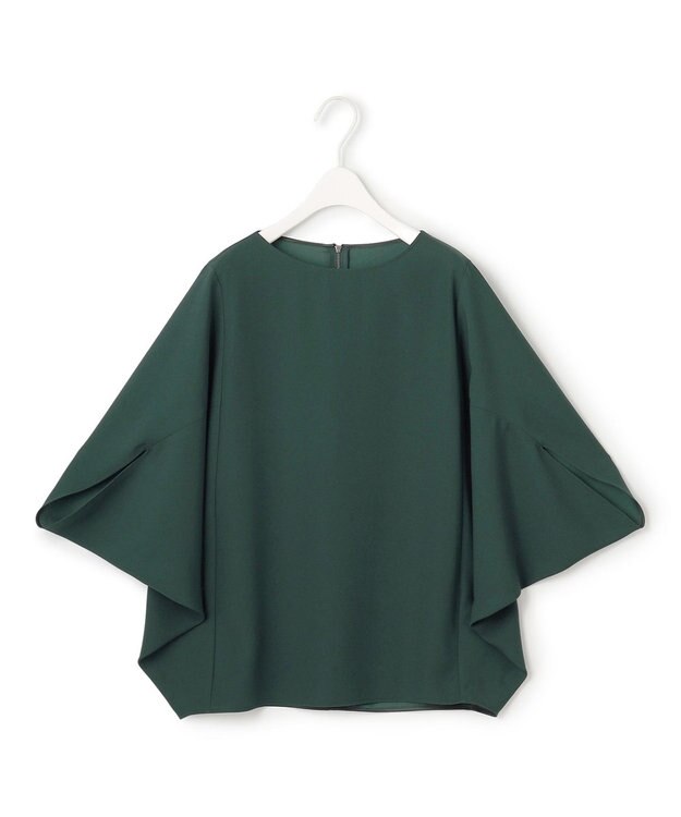 ICB 【新色追加・WEB限定カラーあり・UVケア・接触冷感・速乾・防シワ・洗える】FluidBackSatin ドルマンスリーブブラウス ディープパイン系