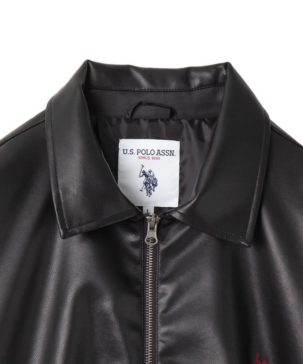 WEGO 【ユニセックス着用ITEM/MLサイズ展開】USPOLOフェイクレザージャケット ブラック