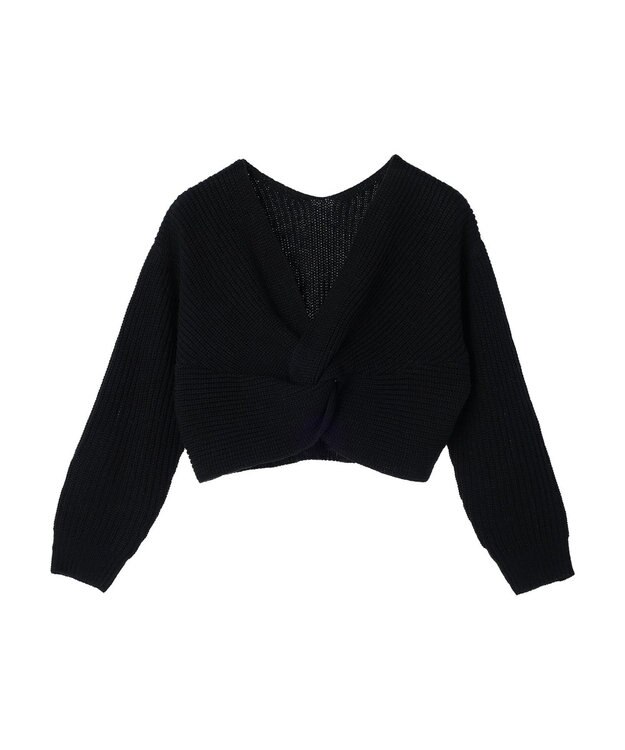 earth music&ecology ツイストデザインニット Black