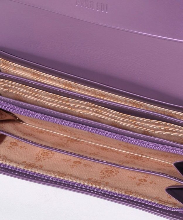 ANNA SUI ローズハート フラップ長財布 ラベンダー