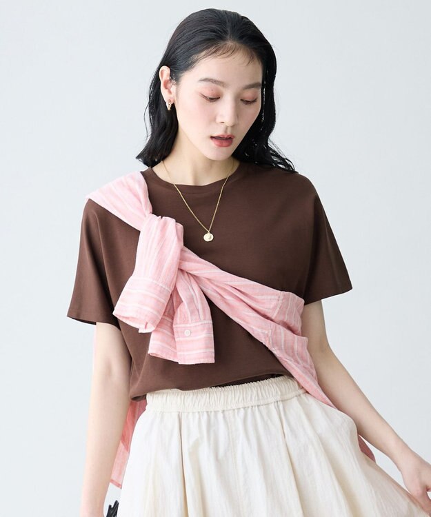 ANY プレミアムコットンベーシックＴシャツ ブラウン
